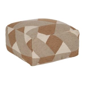 Puf Multicolor de Lana y Algodón 80x80x40 cm, Desenfundable