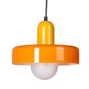 Lámpara de Techo Naranja Metal y Cristal 25x25x23 cm G9