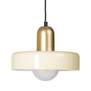 Lámpara de Techo Amarilla de Metal y Cristal 25x25x23 cm G9