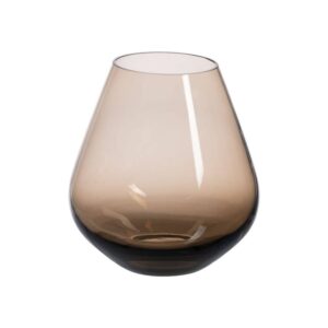 Jarrón de Cristal Champán 20x20x22 cm con Boca de 10 cm