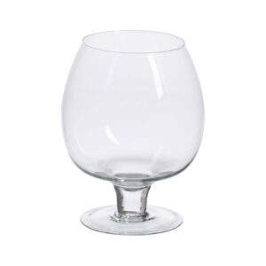 Copa Decorativa de Cristal Transparente 17x17x22 cm con Boca de 13 cm