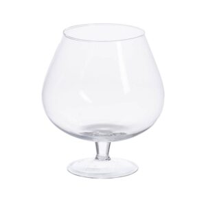 Copa Decorativa de Cristal Transparente 22x22x25 cm con Boca de 13 cm