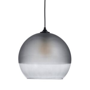 Lámpara de Decoración Cristal Gris 30x30x25 cm, Color Negro, E27