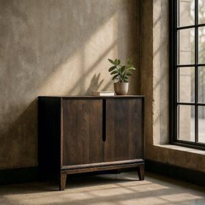 Mueble Recibidor Marrón de Madera de Mango 100x40x85 cm - Colección Kilian