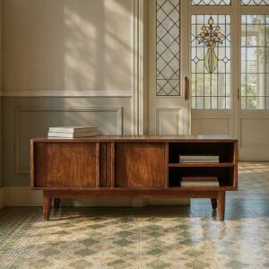 Mueble TV Garrel Marrón Madera de Mango 150x40x55 cm