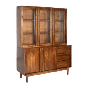 Alacena de Madera de Mango Marrón - 150x50x195 cm - Colección Garrel