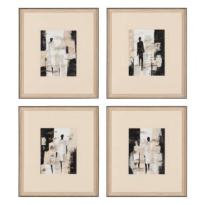 Cuadro Pintura Abstracto 4/M 44x50 cm Madera de Ayous y Cristal, Pintado a Mano