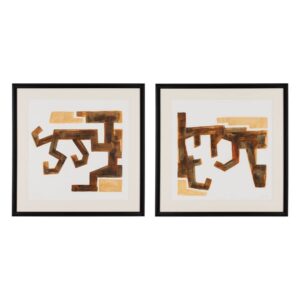 Cuadro Abstracto Pintura Acrílica Madera de Ayous 70x70 cm Pintado a Mano