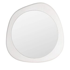 Espejo Blanco de DM y Cristal con Gancho - 98 x 6 x 98 cm