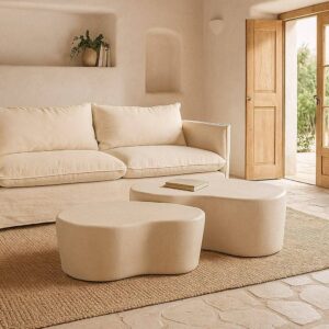 Mesa Centro Blanco de DM WILMA 103 x 71 x 38 cm sin montaje