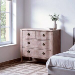 Cómoda de Madera de Abeto Marrón Claro 93x38x78 cm con Cajones