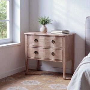 Mesita de Noche Madera de Abeto Marrón Claro 80x38x65,5 cm