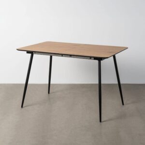 Mesa Extensible Natural DM-Metal 120x80 cm, Altura 75 cm, Patas Hierro