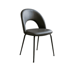 Silla Gris Simil Piel con Estructura de Hierro y Asiento de DM 49x60x81 cm