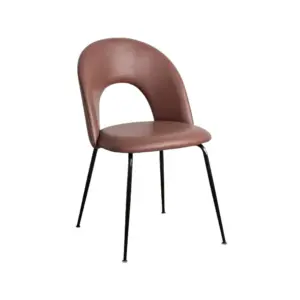 Silla Vino Simil Piel 49x60x81 cm con Patas de Hierro y Relleno de Foam