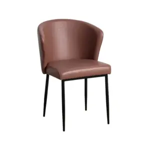 Silla Vino Simil Piel con Patas de Hierro, 59x55x80 cm, No Apilable