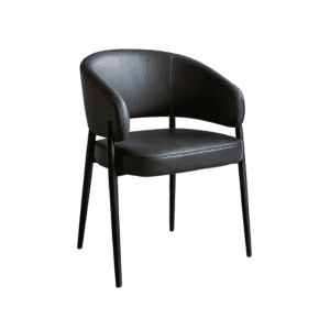 Silla Gris Simil Piel con Patas de Hierro - 60x59x83 cm