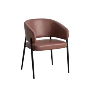 Silla Vino Simil Piel con Patas de Hierro, 60x59x83 cm, No Apilable