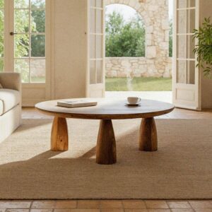 Mesa de Centro de Madera de Mango 90x90x30 cm