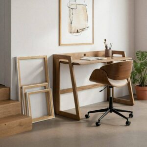 Escritorio de Madera de Mango 120x56x83 cm con Altura de Tablero 74 cm