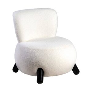 Sillón Blanco-Negro de Plywood y Poliester 73x75x74.5 cm