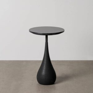 Mesita Negra de Hierro y Mármol 35x35x54,5 cm