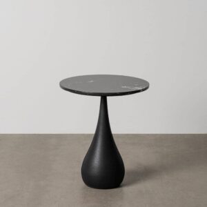 Mesita Negra de Hierro y Mármol 40x40x47 cm