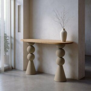 Consola de Hierro Natural-Crema 120 x 40 x 76,5 cm - Montaje Requerido