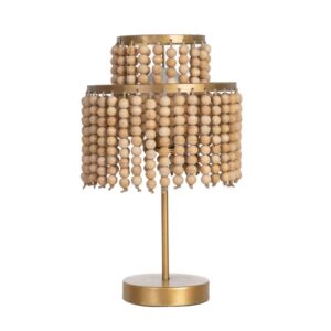 Lámpara de Mesa Natural-Oro DM-Metal 28,5x28,5x50 cm