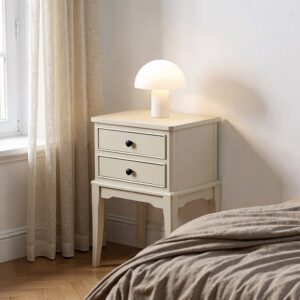 Mesita de Noche Gris Claro DM con Cajones de Madera de Pino 40,5x38x56 cm