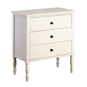 Mesita de Noche Gris Claro DM 61x33x66 cm con Cajones de Madera de Pino