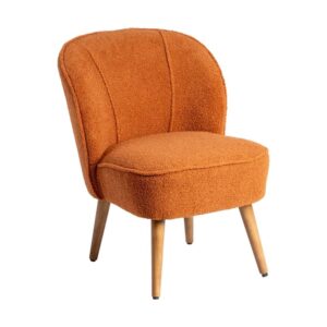 Sillón Terracota de Madera de Caucho 54x64x73 cm con Relleno de Foam