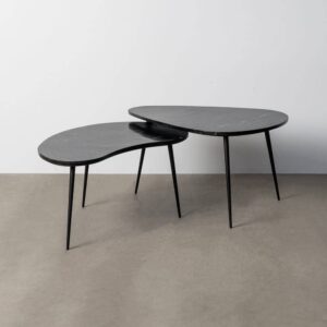 Mesa de Centro de Mármol Negro 87x59x47 cm - S/2