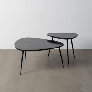 Mesa de Centro de Mármol Negro 87x81x41 cm - S/2