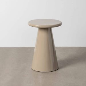 Mesita de MDF Alto Brillo Taupe 45x45x60 cm con Montaje