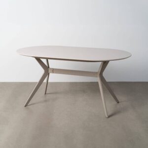Mesa Comedor Gris DM Lacado 160x90x76 cm con Patas de Hierro