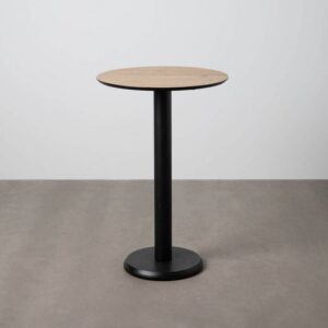 Mesa Alta Natural de MDF y Hierro 65x65x100 cm