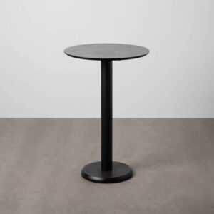 Mesa Alta de MDF con Patas de Hierro, Grafito/Antracita, 65x65x100 cm