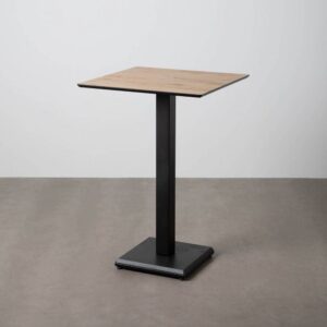 Mesa Alta Natural de MDF y Hierro 68x68x100 cm