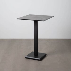 Mesa Alta de Metal y Madera Grafito/Antracita 68x68x100 cm con Patas de Hierro