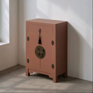 Mesita Moka de DM 45x26x69 cm con Cajón y Estante Interior