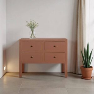 Cómoda Moka DM 80x36x66,5 cm con patas de madera de abeto