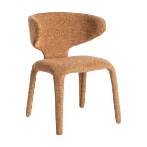 Silla Jaspeada Marrón de Tejido con Estructura de Metal 58x60x81 cm