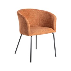 Silla de tejido y metal color calabaza, 61x56x77,5 cm, no apilable