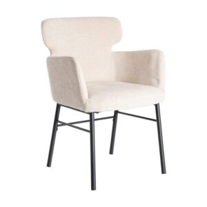 Silla de Comedor Crema Tejido-Metal 59,5x62,5x86 cm, No Apilable