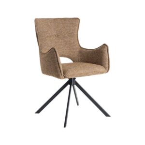Silla Beige de Tejido y Metal, 58,5x60x86,5 cm, No Apilable