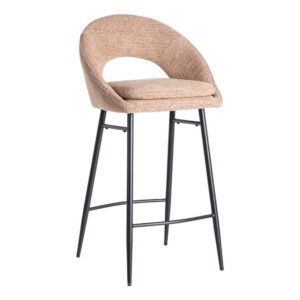 Taburete Rosa de Tejido y Metal con Cojín Desenfundable 53x48x100 cm