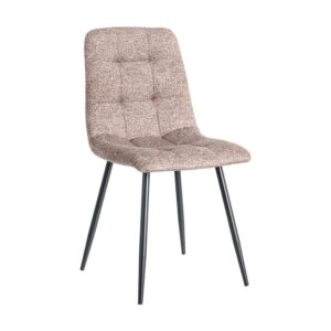 Silla Jaspeada Taupe Tejido 100% Poliéster y Patas de Hierro 44x52x86 cm