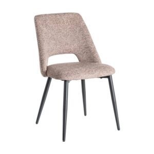 Silla Jaspeada Taupe Tejido 100% Poliéster y Patas de Hierro 50x57x81 cm