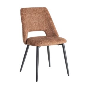 Silla Jaspeada Ocre Tejido 100% Poliéster y Patas de Hierro 50x57x81 cm